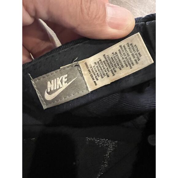Vintage Nike Navy Swoosh Logo Adjustable Strapback Hat Cap Grey Tags 209429-451 - Picture 8 of 10
